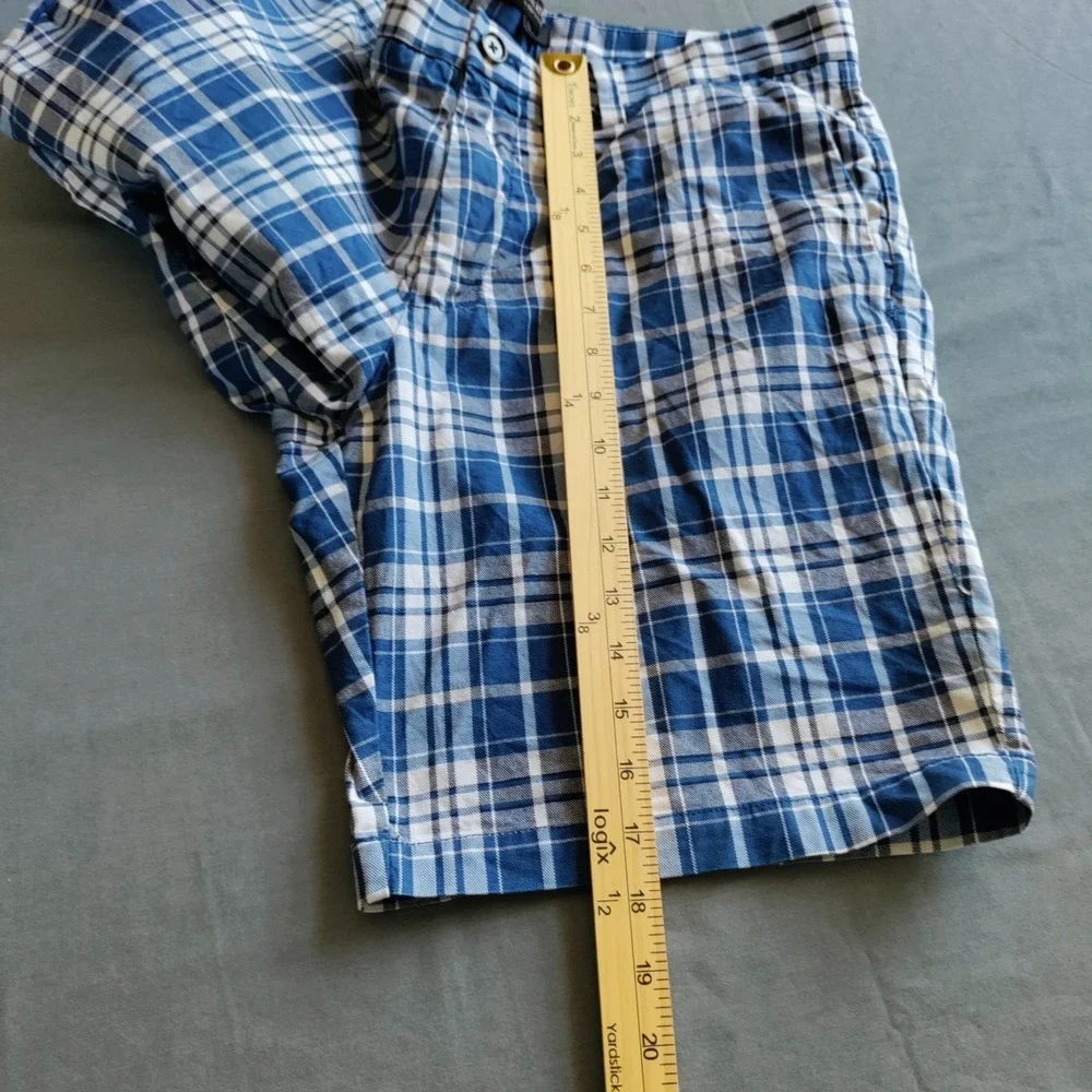 Banana Republic‎ Blue Plaid Preppy Athletic Golf Resort Beach Boho Shorts Men 32